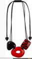 Necklace Acapulca 3 Beads Adjust Red